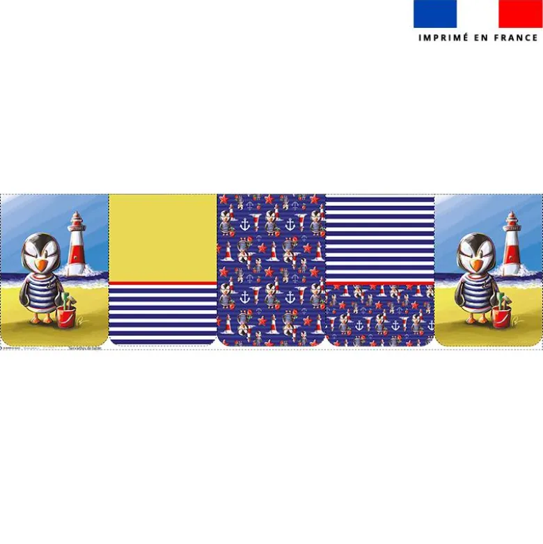 Lot de 5 coupons éponge pour serviettes de table pour enfant motif macareux - Création Stillistic