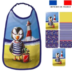 Lot de 5 coupons éponge pour serviettes de table pour enfant motif macareux - Création Stillistic