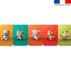 Lot de 5 coupons éponge pour serviettes de table pour enfant motif animalier - Création Stillistic