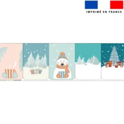 Lot de 5 coupons éponge pour serviettes de table pour enfant motif ours polaire