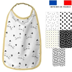 Lot de 5 coupons éponge pour serviettes de table pour enfant motif chat noir