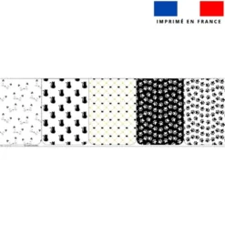 Lot de 5 coupons éponge pour serviettes de table pour enfant motif chat noir