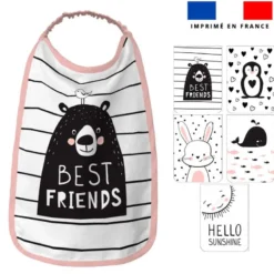 Lot de 5 coupons éponge pour serviettes de table pour enfant motif animaux de la nuit