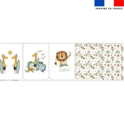 Lot de 5 coupons éponge pour serviettes de table pour enfant motif animaux à la plage