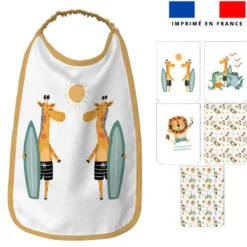 Lot de 5 coupons éponge pour serviettes de table pour enfant motif animaux à la plage