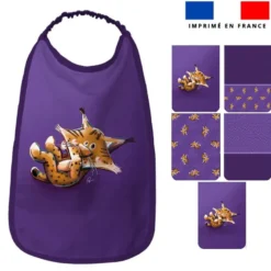 Lot de 5 coupons éponge pour serviettes de table pour enfant motif bébé lynx - Création Stillistic