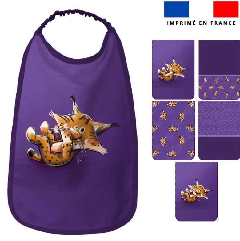 Lot de 5 coupons éponge pour serviettes de table pour enfant motif bébé lynx - Création Stillistic