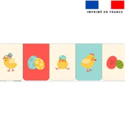 Lot de 5 coupons éponge pour serviettes de table pour enfant motif petit poussin de Pâques