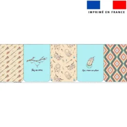Lot de 5 coupons éponge pour serviettes de table pour enfant motif boho indien
