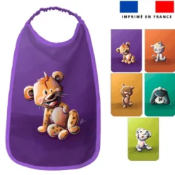 Lot de 5 coupons éponge pour serviettes de table pour enfant motif animaux du monde - Création Stillistic