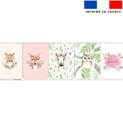Lot de 5 coupons éponge pour serviettes de table pour enfant motif animaux aquarelle