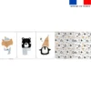 Lot de 5 coupons éponge pour serviettes de table pour enfant motif animaux hiver