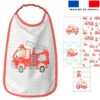 Lot de 5 coupons éponge pour serviettes de table pour enfant motif animaux pompiers