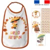 Lot de 5 coupons éponge pour serviettes de table pour enfant motif animaux d'automne