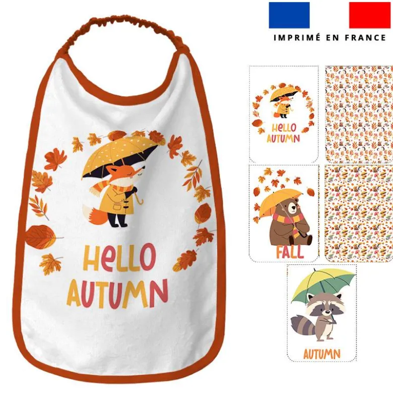 Lot de 5 coupons éponge pour serviettes de table pour enfant motif animaux d'automne