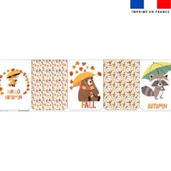 Lot de 5 coupons éponge pour serviettes de table pour enfant motif animaux d'automne