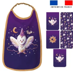 Lot de 5 coupons éponge pour serviettes de table pour enfant motif chouette magicienne - Création Stillistic