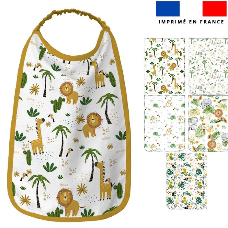 Lot de 5 coupons éponge pour serviettes de table pour enfant motif jungle