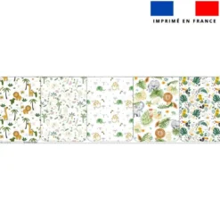 Lot de 5 coupons éponge pour serviettes de table pour enfant motif jungle