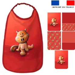 Lot de 5 coupons éponge pour serviettes de table pour enfant motif bébé castor - Création Stillistic