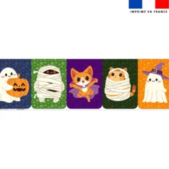 Lot de 5 coupons éponge pour serviettes de table pour enfant motif animaux Halloween