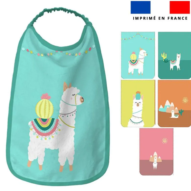 Lot de 5 coupons éponge pour serviettes de table pour enfant motif lama