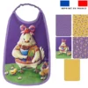 Lot de 5 coupons éponge pour serviettes de table pour enfant motif poule et oeufs de Pâques - Création Stillistic