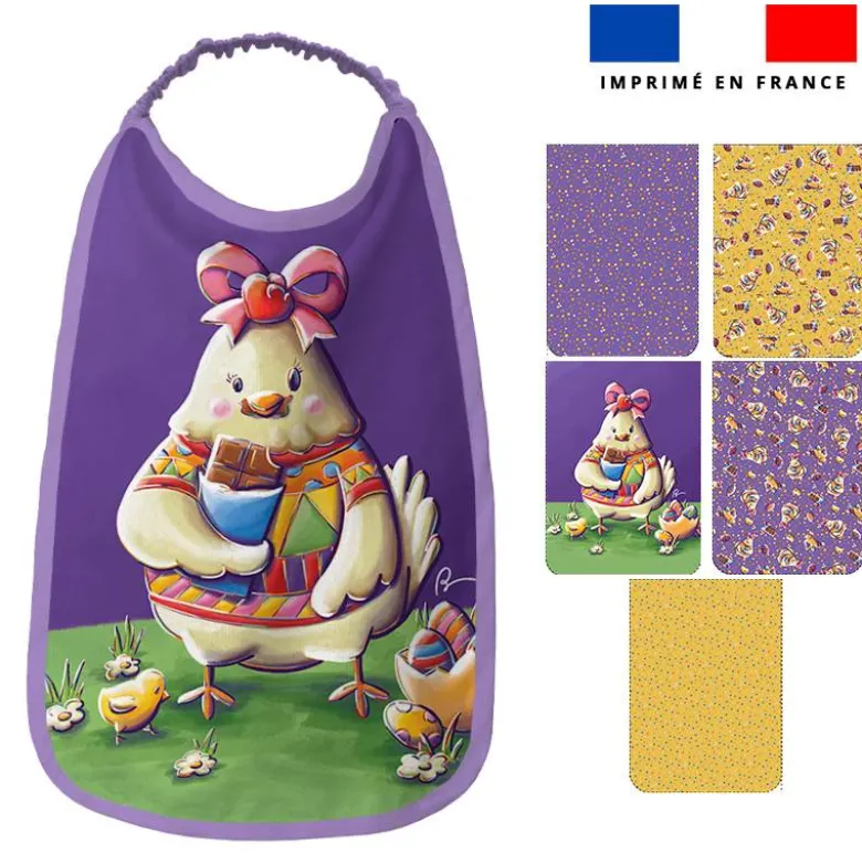 Lot de 5 coupons éponge pour serviettes de table pour enfant motif poule et oeufs de Pâques - Création Stillistic