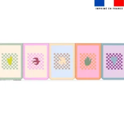 Lot de 5 coupons éponge pour serviettes de table pour enfant motif positives vibes - Création Lili Bambou Design