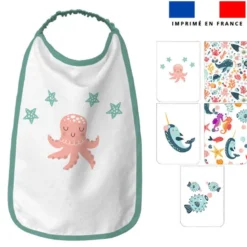 Lot de 5 coupons éponge pour serviettes de table pour enfant motif animaux de l'océan