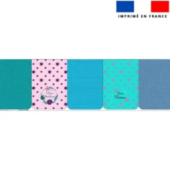 Lot de 5 coupons éponge pour serviettes de table pour enfant motif océan collection sirène