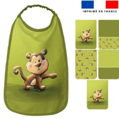 Lot de 5 coupons éponge pour serviettes de table pour enfant motif bébé singe - Création Stillistic