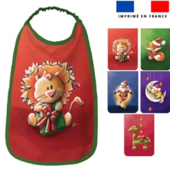 Lot de 5 coupons éponge pour serviettes de table pour enfant motif animaux de noel - Création Stillistic