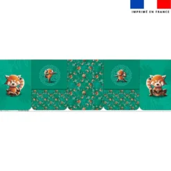Lot de 5 coupons éponge pour serviettes de table pour enfant motif panda roux yoga - Création Stillistic