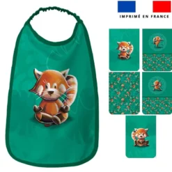 Lot de 5 coupons éponge pour serviettes de table pour enfant motif panda roux yoga - Création Stillistic