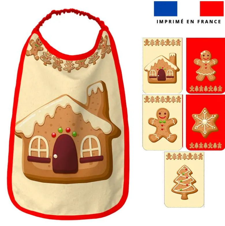 Lot de 5 coupons éponge pour serviettes de table pour enfant motif pain d'épice