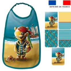Lot de 5 coupons éponge pour serviettes de table pour enfant motif lion pirate - Création Stillistic