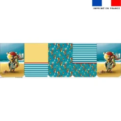 Lot de 5 coupons éponge pour serviettes de table pour enfant motif lion pirate - Création Stillistic