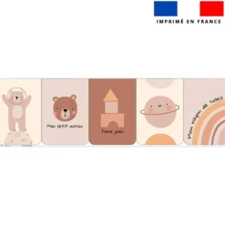 Lot de 5 coupons éponge pour serviettes de table pour enfant motif petit ourson