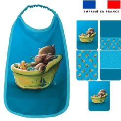 Lot de 5 coupons éponge pour serviettes de table pour enfant motif bébé loutre - Création Stillistic
