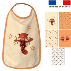 Lot de 5 coupons éponge pour serviettes de table pour enfant motif panda roux