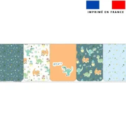 Lot de 5 coupons éponge pour serviettes de table pour enfant motif bébé dino