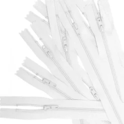 Lot de 10 fermetures 40 cm blanches