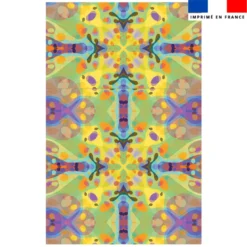Lot de 2 foulards imprimés abstrait vert et jaune - Création Lita Blanc