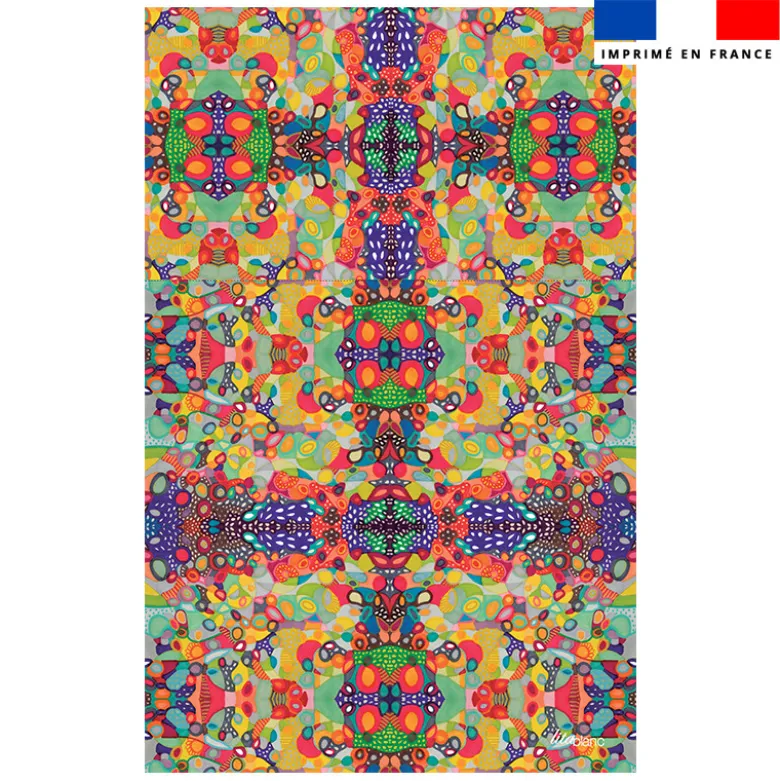 Lot de 2 foulards imprimés abstrait symétrique - Création Lita Blanc