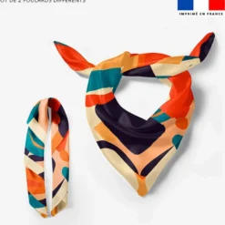 Lot de 2 foulards imprimés feuillage abstrait