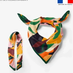 Lot de 2 foulards imprimés jungle abstrait