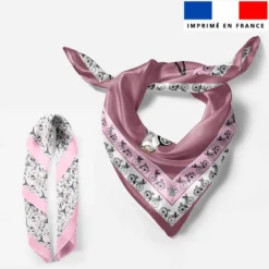 Lot de 2 foulards imprimés Paris rose et gold