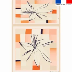 Lot de 2 foulards imprimés tkank you mom fleur orange