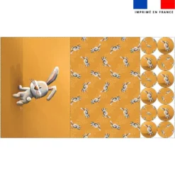 Lot 2 sets de table et 12 dessous de verres motif bébé lapin - Création Stillistic